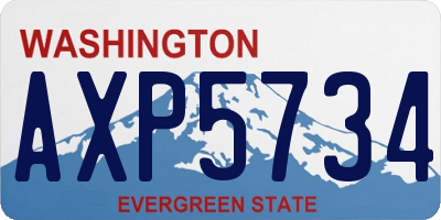 WA license plate AXP5734