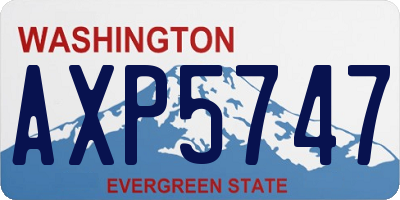 WA license plate AXP5747