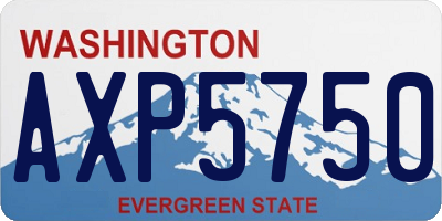 WA license plate AXP5750