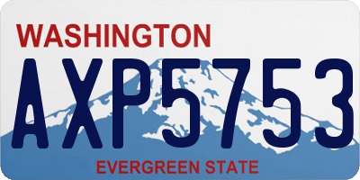WA license plate AXP5753