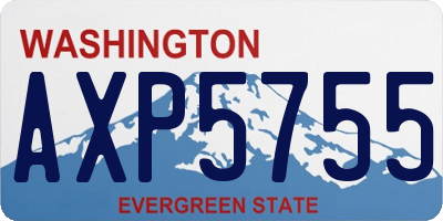 WA license plate AXP5755