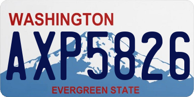 WA license plate AXP5826