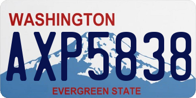 WA license plate AXP5838