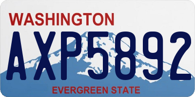 WA license plate AXP5892