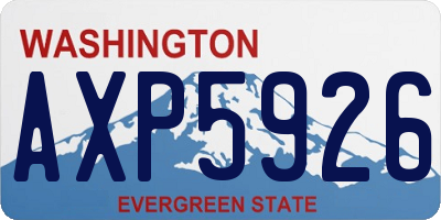 WA license plate AXP5926