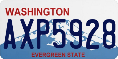 WA license plate AXP5928