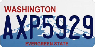 WA license plate AXP5929