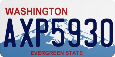 WA license plate AXP5930