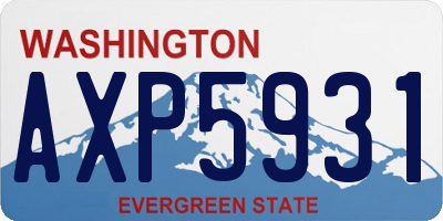 WA license plate AXP5931