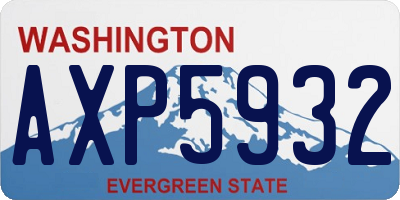 WA license plate AXP5932