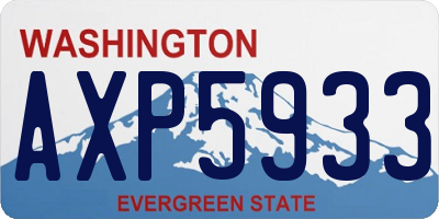 WA license plate AXP5933