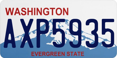 WA license plate AXP5935