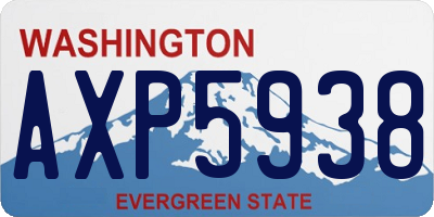 WA license plate AXP5938