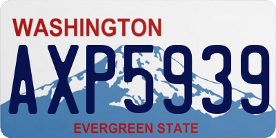 WA license plate AXP5939