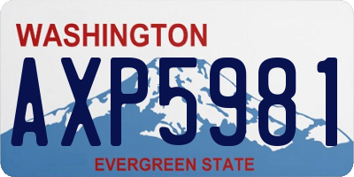 WA license plate AXP5981
