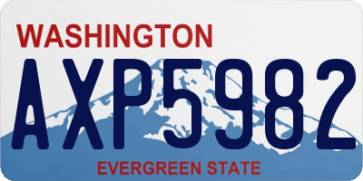WA license plate AXP5982