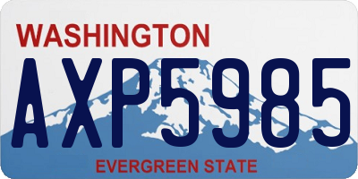 WA license plate AXP5985