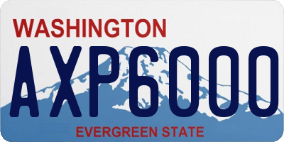 WA license plate AXP6000