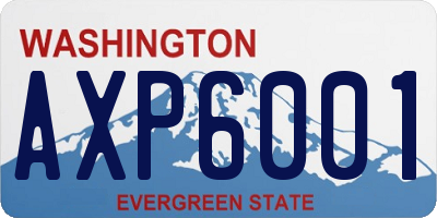 WA license plate AXP6001