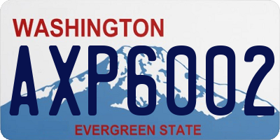 WA license plate AXP6002