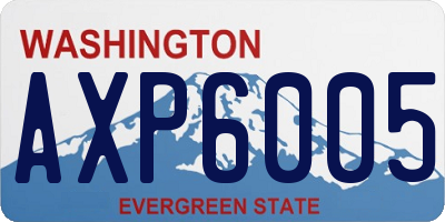 WA license plate AXP6005