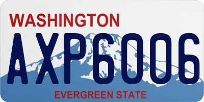 WA license plate AXP6006
