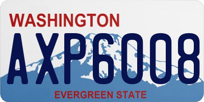 WA license plate AXP6008