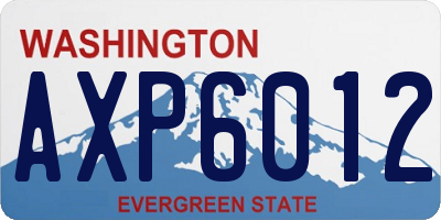 WA license plate AXP6012