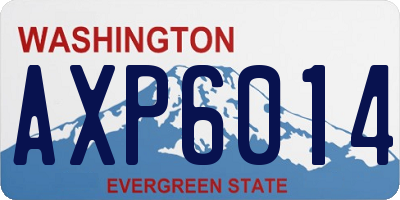 WA license plate AXP6014