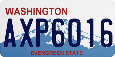 WA license plate AXP6016