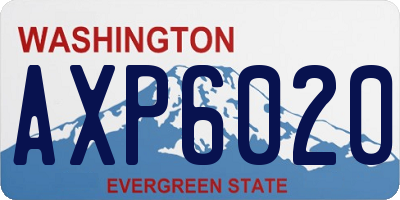 WA license plate AXP6020