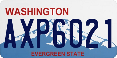 WA license plate AXP6021