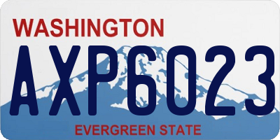 WA license plate AXP6023