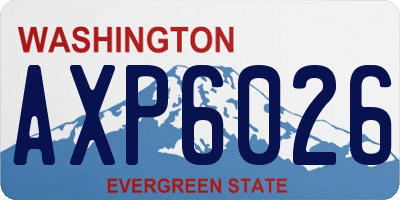 WA license plate AXP6026