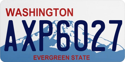 WA license plate AXP6027