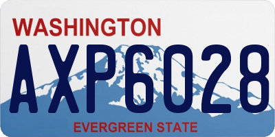 WA license plate AXP6028