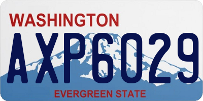 WA license plate AXP6029