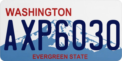 WA license plate AXP6030