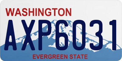 WA license plate AXP6031
