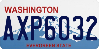 WA license plate AXP6032