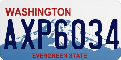 WA license plate AXP6034