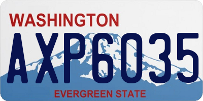 WA license plate AXP6035