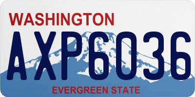 WA license plate AXP6036