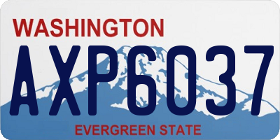 WA license plate AXP6037