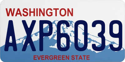 WA license plate AXP6039