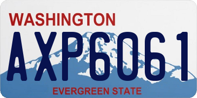 WA license plate AXP6061
