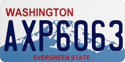 WA license plate AXP6063