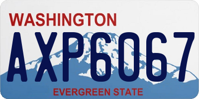 WA license plate AXP6067