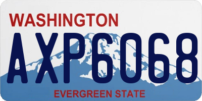 WA license plate AXP6068