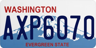WA license plate AXP6070